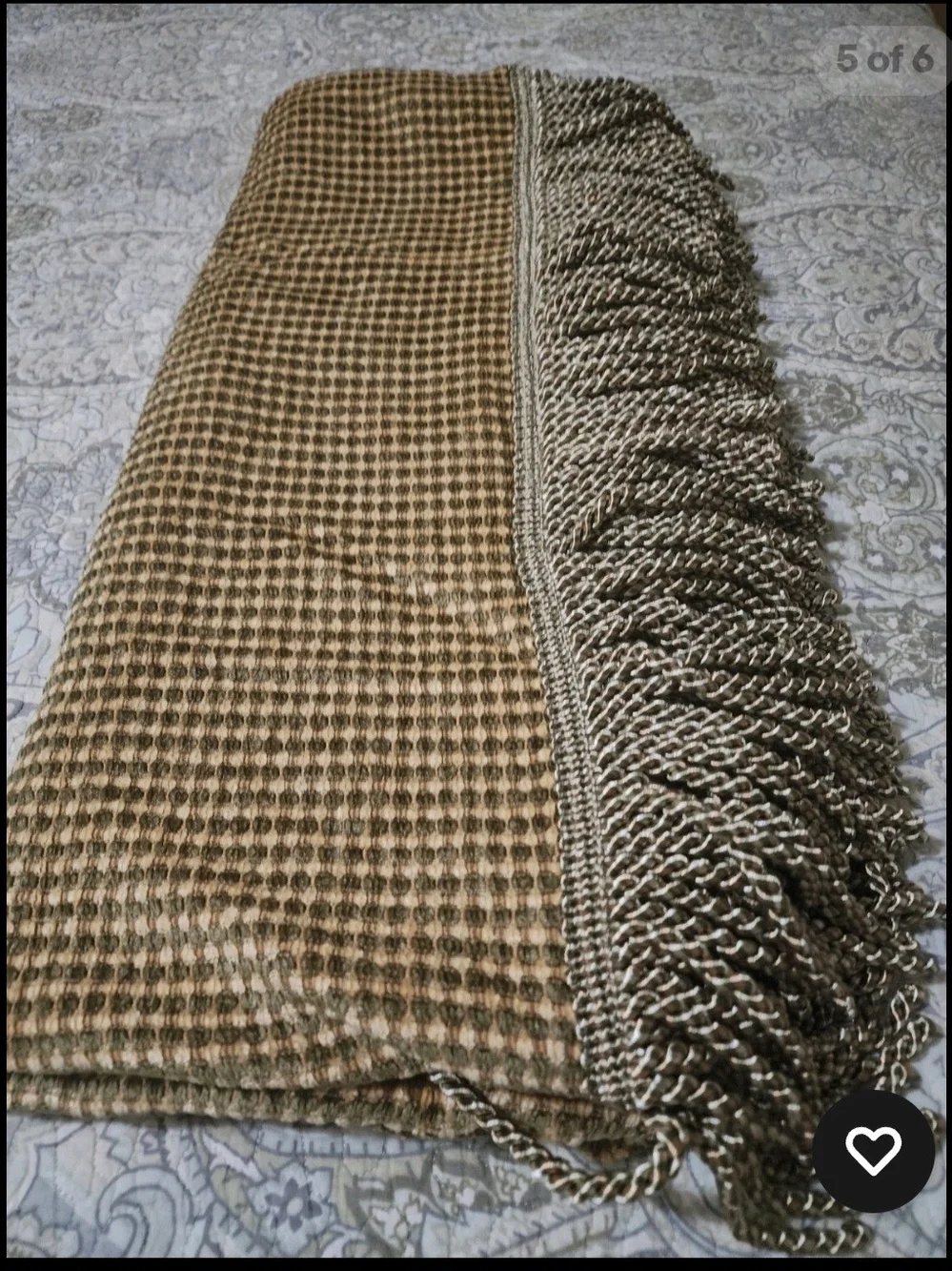 Woven Fringe Throw Blanket in Celery/sage Color / Brand Kennebunk